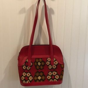 The Loom Alaska Leather and Wool flatweave bag
